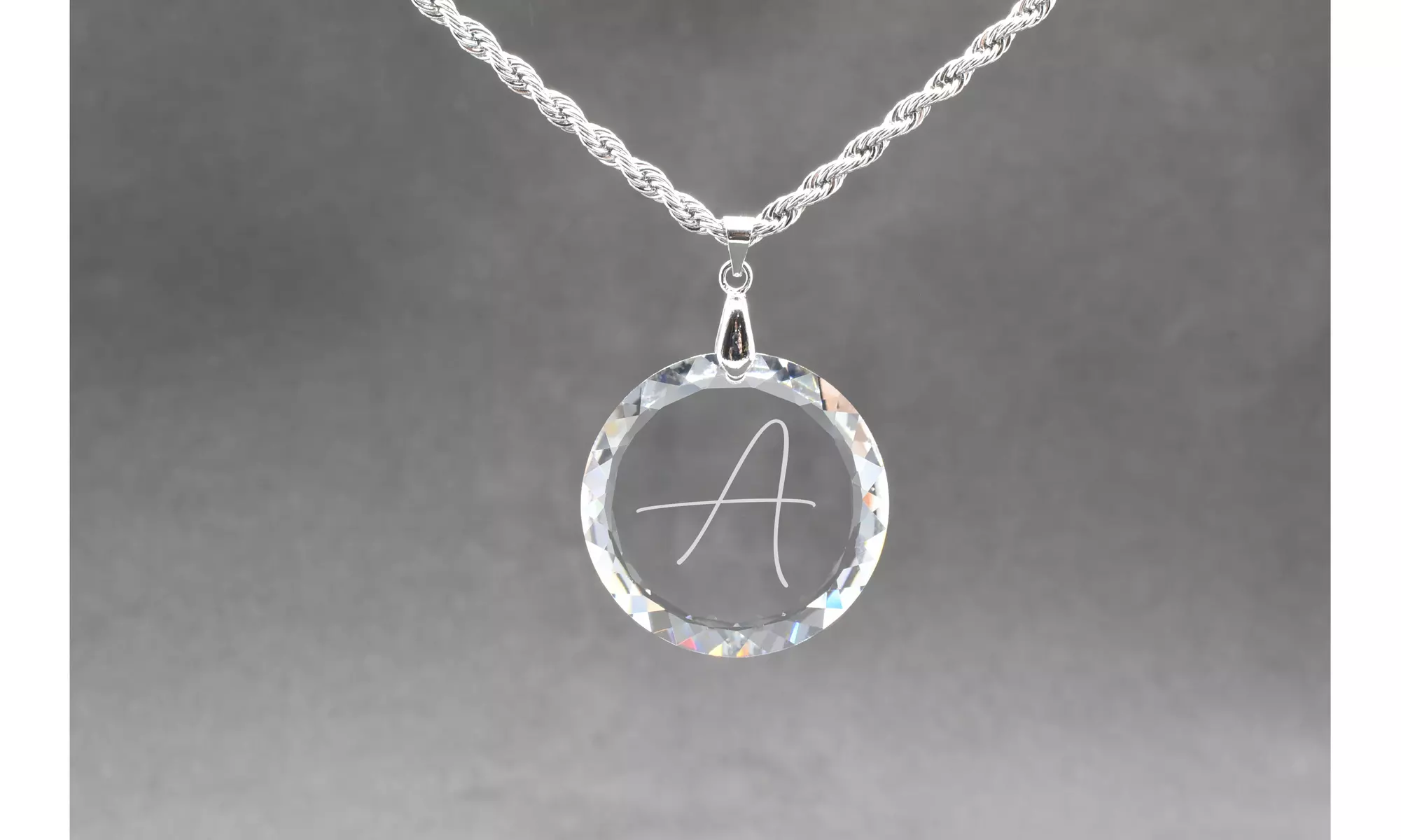 30mm Swarovski Initial Necklace by Pink Box - Primary Image