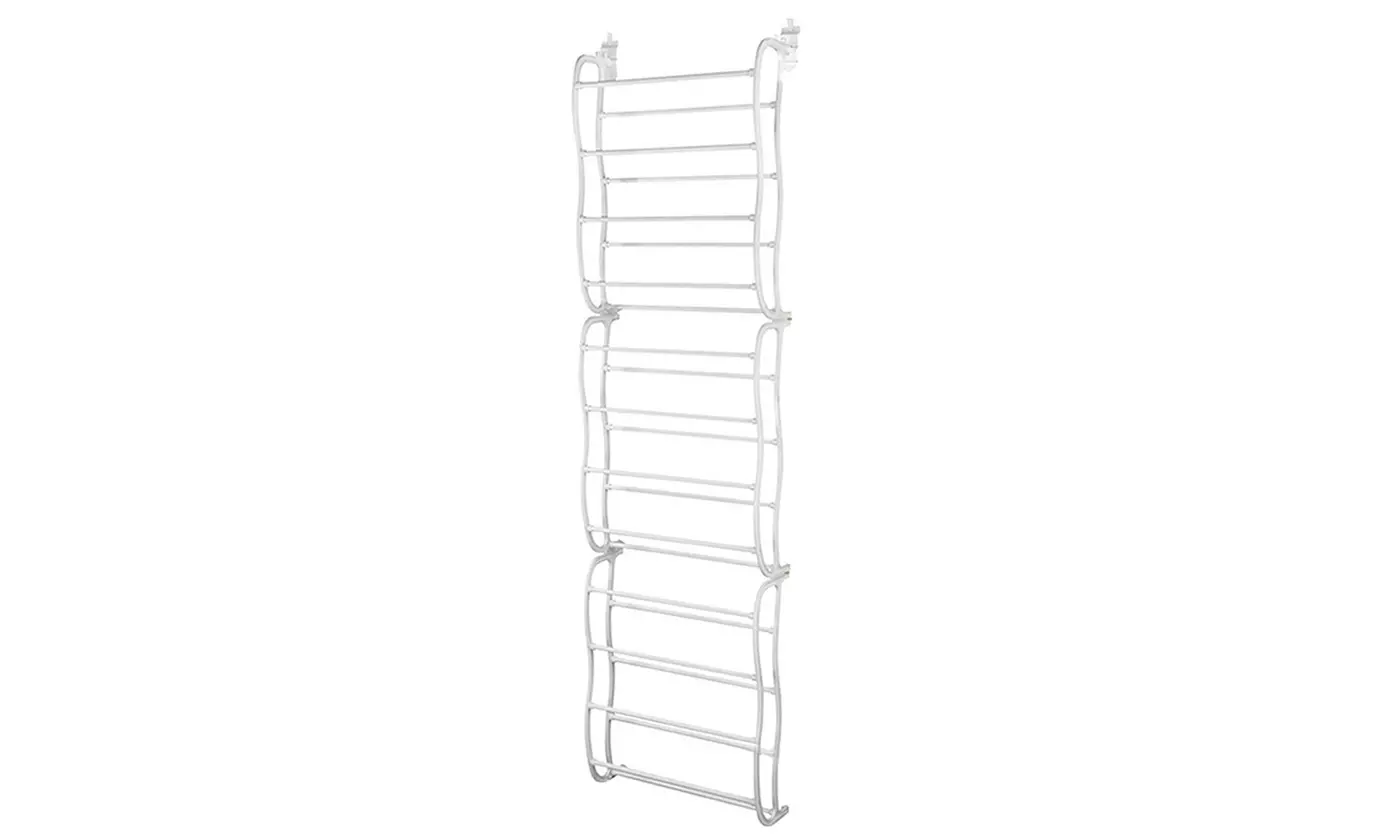 iMounTEK 12-Tier 36 Pair Over-The-Door Wall Hanging Shoe Rack Organizer