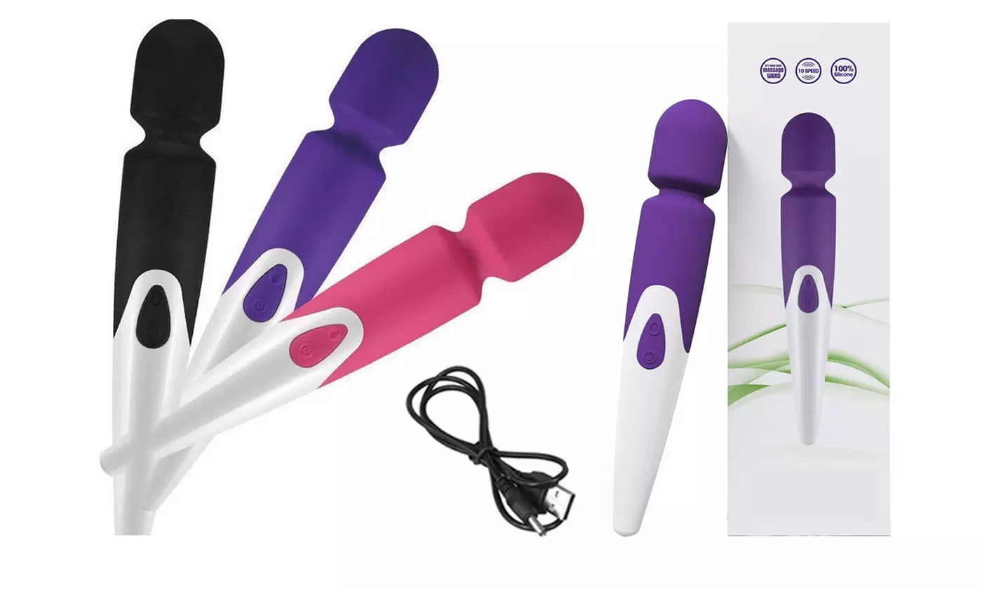 10-Speed Magic Wand Waterproof Cordless Vibrator Massager - Primary Image