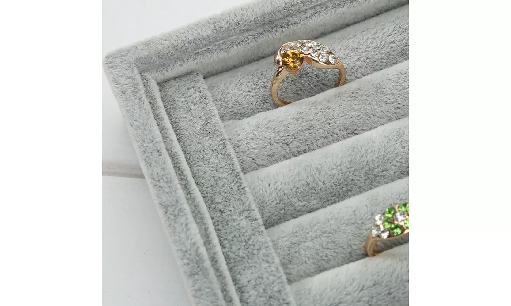 1-2 Pc Velvet Jewelry Ring Display Organizer Tray Holder Earring Storage Case