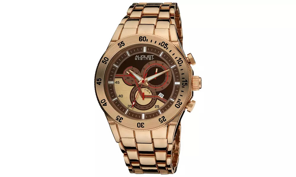 August Steiner Akribos XXIV Men's Swiss Chronograph Watch ASGP8083RG - Primary Image