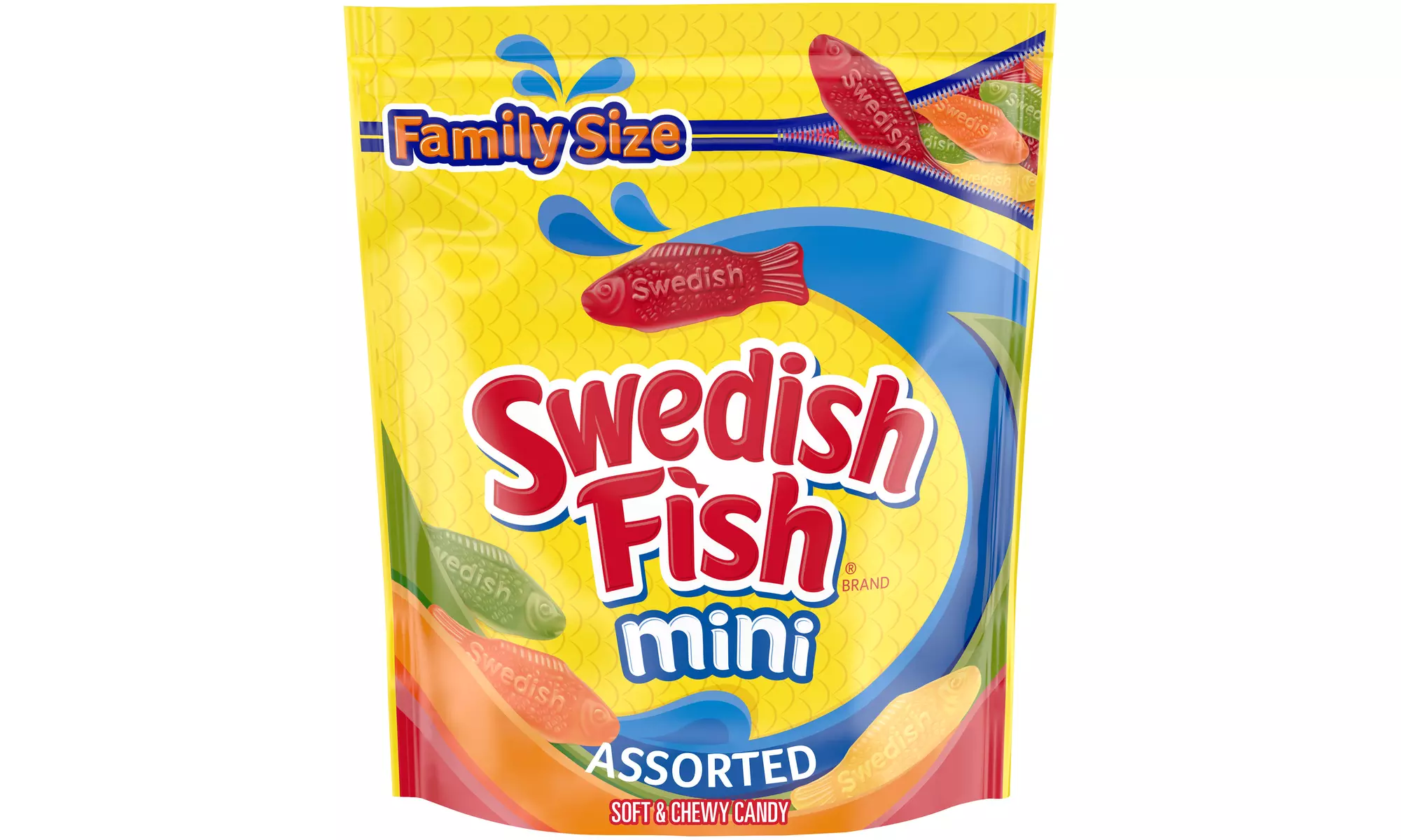 SWEDISH FISH Assorted Mini Soft & Chewy Candy, Family Size, 1.8 lb Bag - Primary Image
