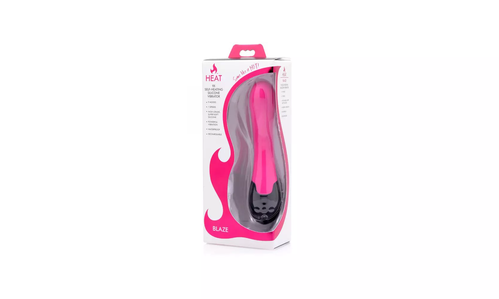 Heat Blaze 9x Self Heating Silicone Vibrator Waterproof Hot Pink  - Second Medium