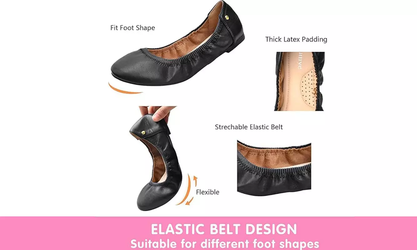 Women Commuter Shoes Foldable Ballerina Flats