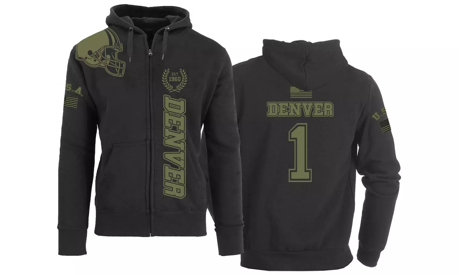 Men's Football Salute Zip Up Hoodie (S-2XL)
