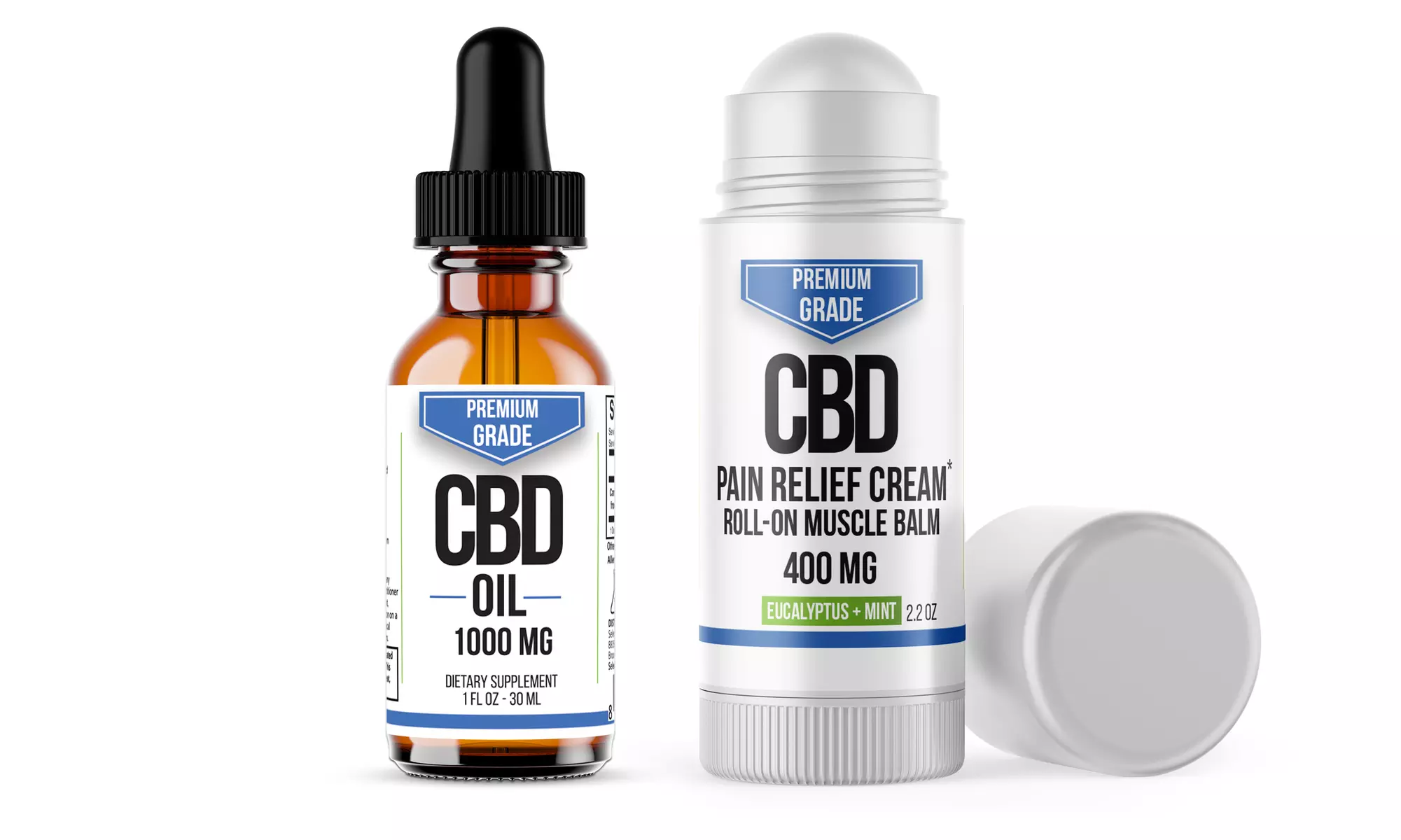 Select Organics CBD Pain Relief Roll-On Balm & CBD Oil (1400mg Total) - Primary Image