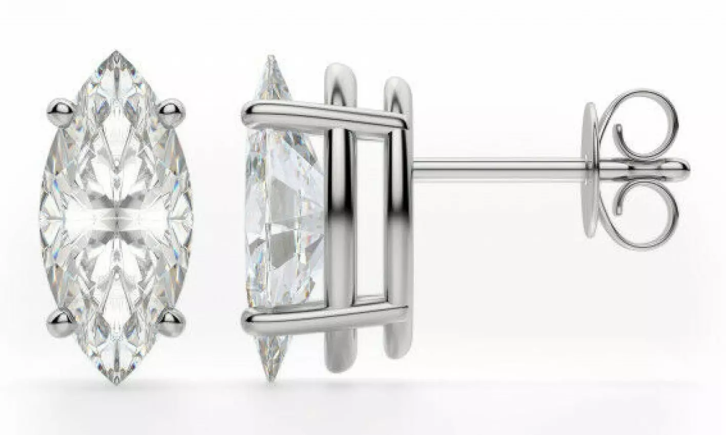 925 Sterling Silver Crystal Stud Earrings Made With Swarovski - Multiple Options