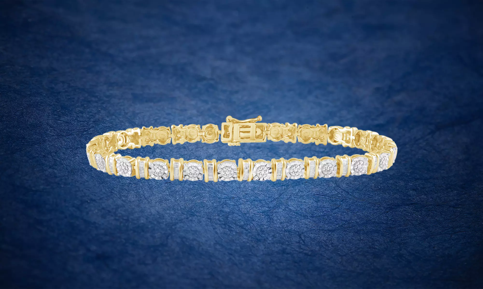 1/4 CT Baguette & Round Diamond Tennis Bracelet for Mother's Day - Primary Image