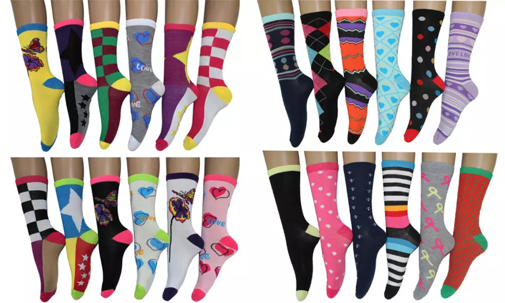 Frenchic Women's Fun and Hip Crew Socks (24-Pairs) - Primary Image