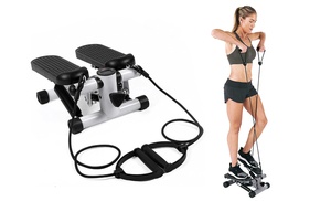 iMounTEK Mini Stepper Exercise Stair Stepper w/ 2 Resistance Bands & LCD Display