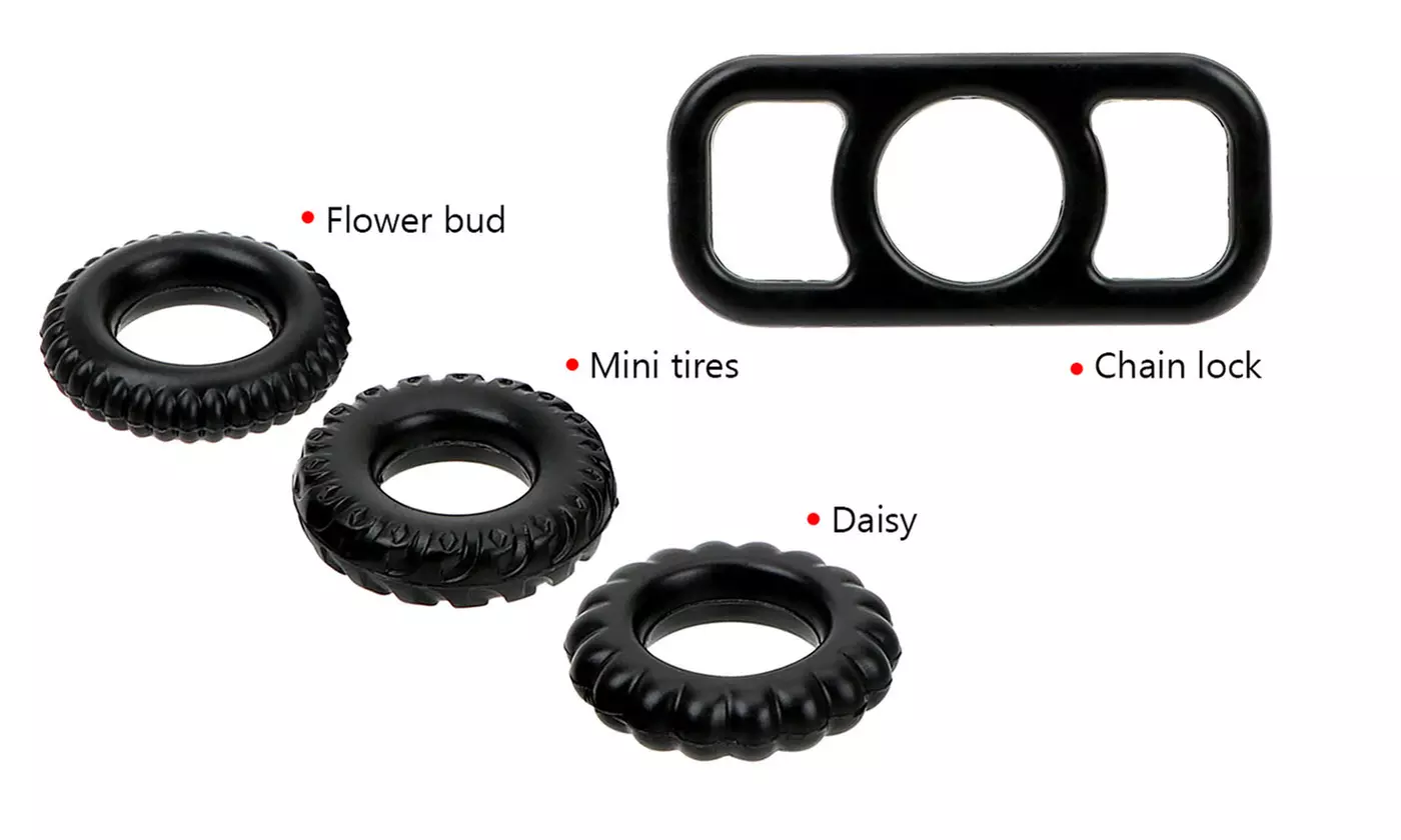 Silicone Penis Ring Set for Couples Sex C-Rings Set Sex Toy 