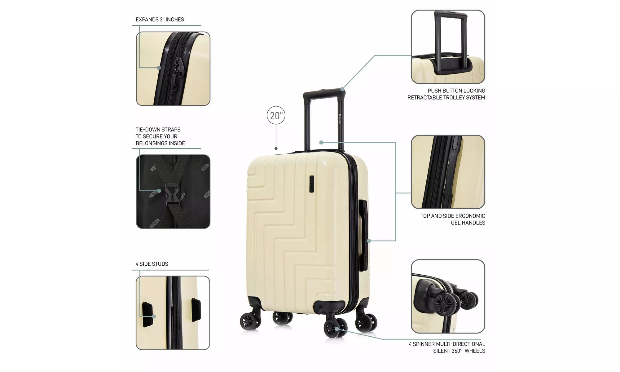 DUKAP Zahav Lightweight Hardside Spinner Luggage