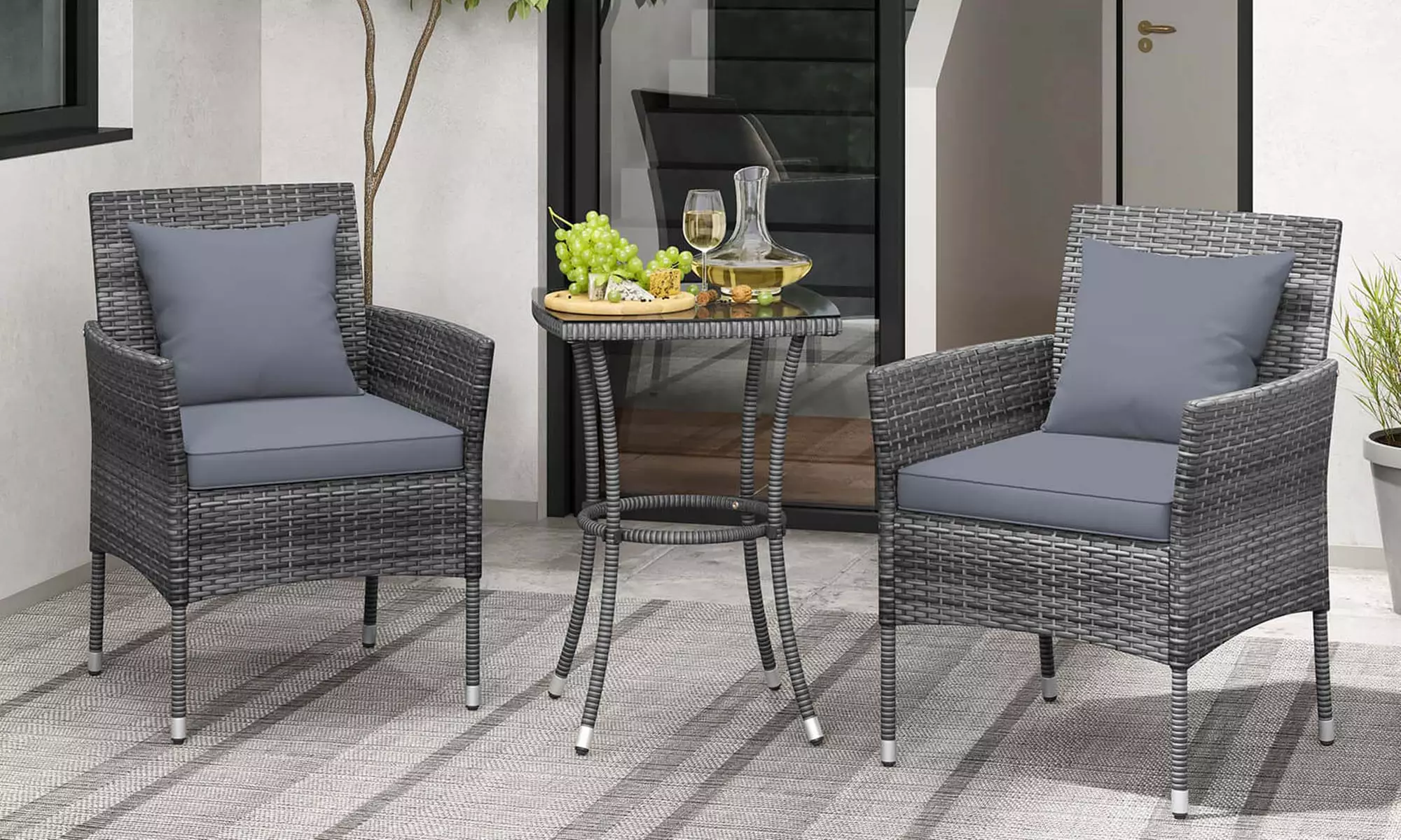 Costway Patio Furniture Set with Cushioned Patio Chairs and Coffee Table - Primary Image