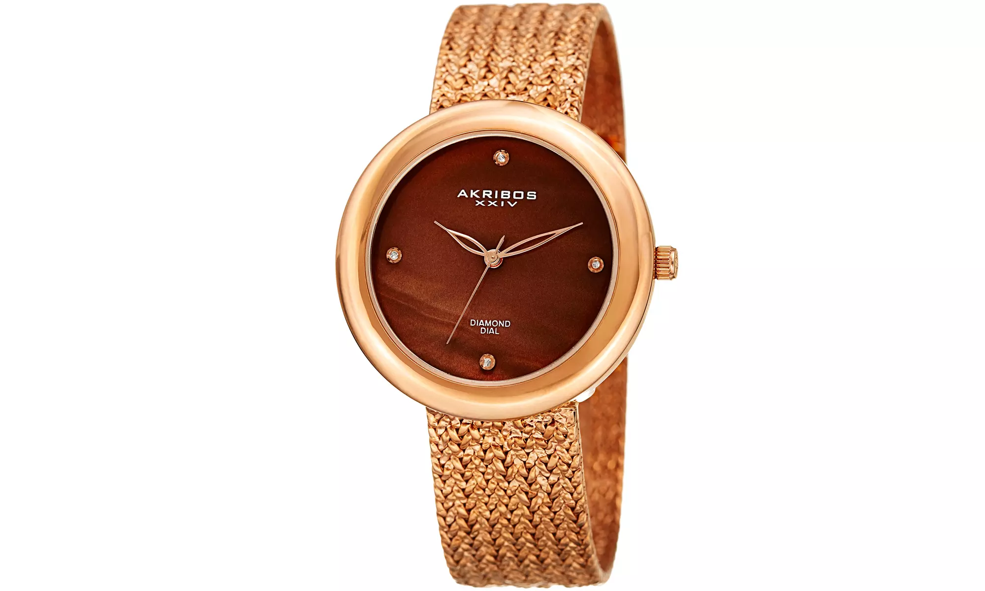 Akribos XXIV Women's Quartz Diamond Gold-Tone Bracelet Watch - Primary Image