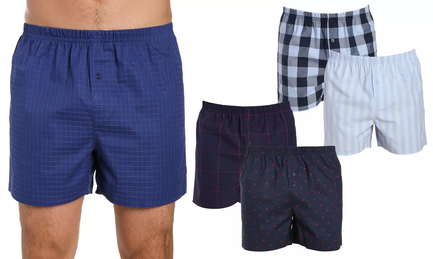 2 Pairs Men's 100% Cotton Boxers - Primary Image