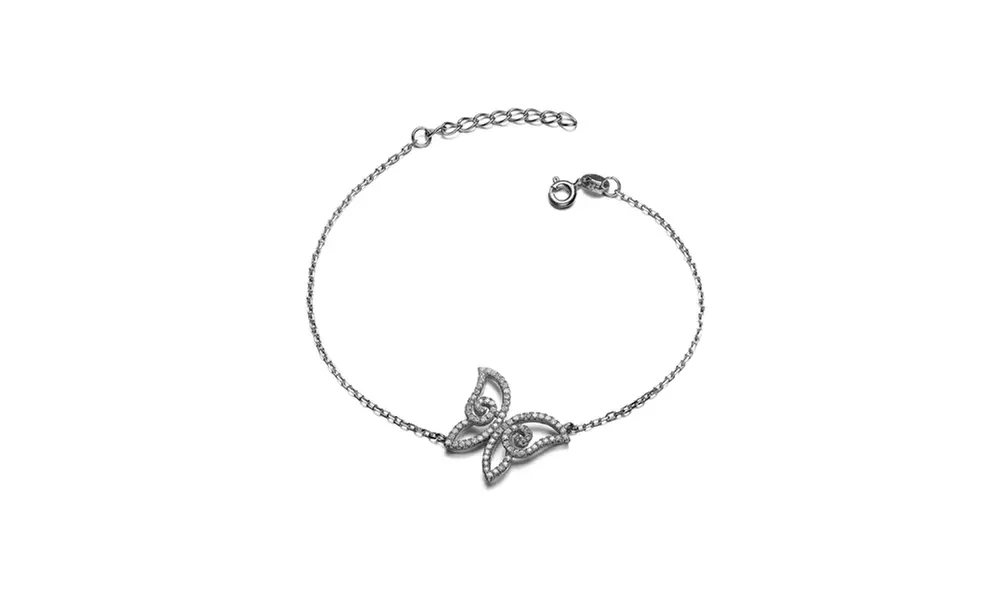 Sterling Silver Cubic Butterfly Bracelet - Second Medium