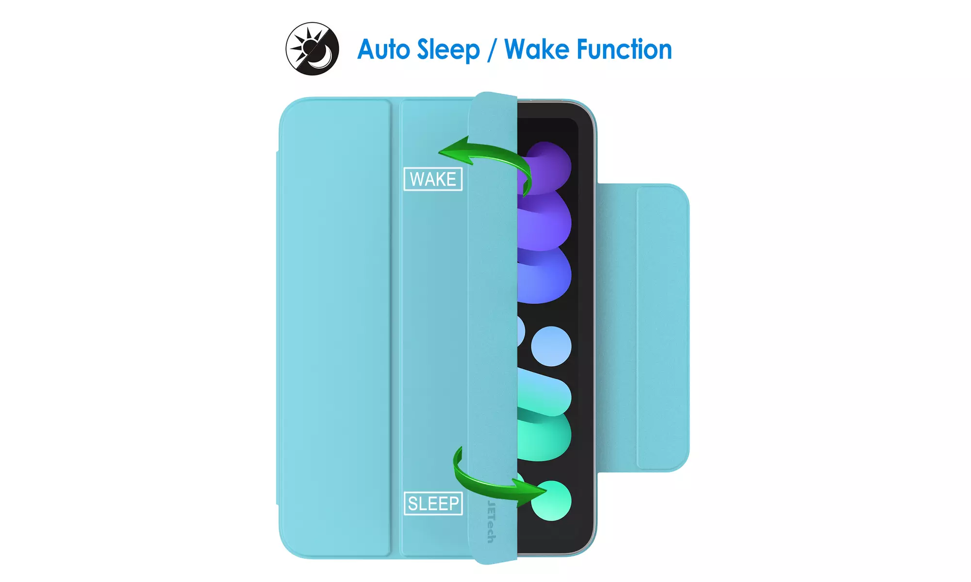 Case for iPad Mini 6 (2021 Model), Magnetic Attachment, Auto Wake/Sleep