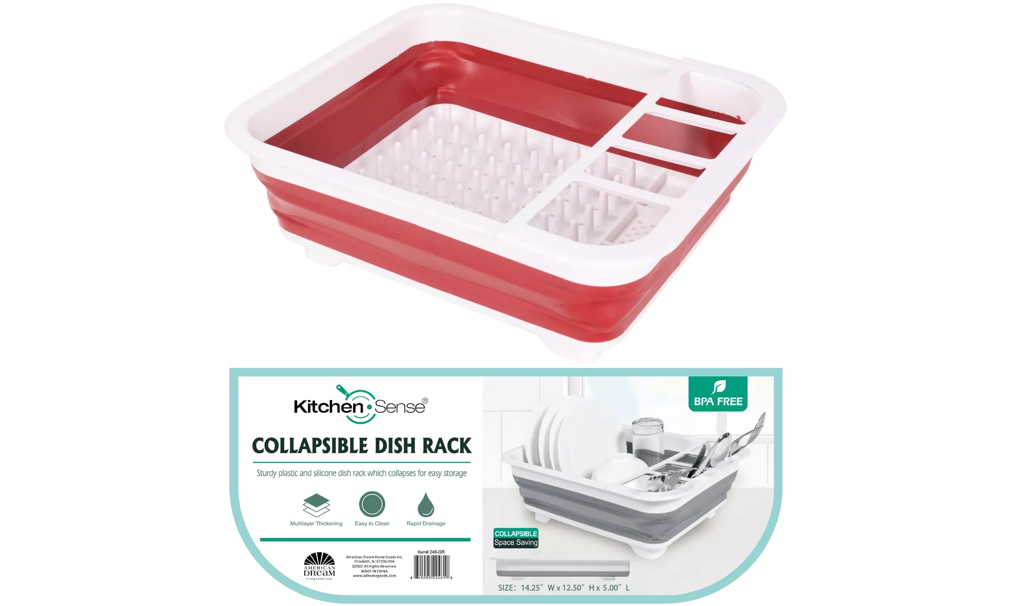 Collapsible Dish Drying Rack In 3 Colors