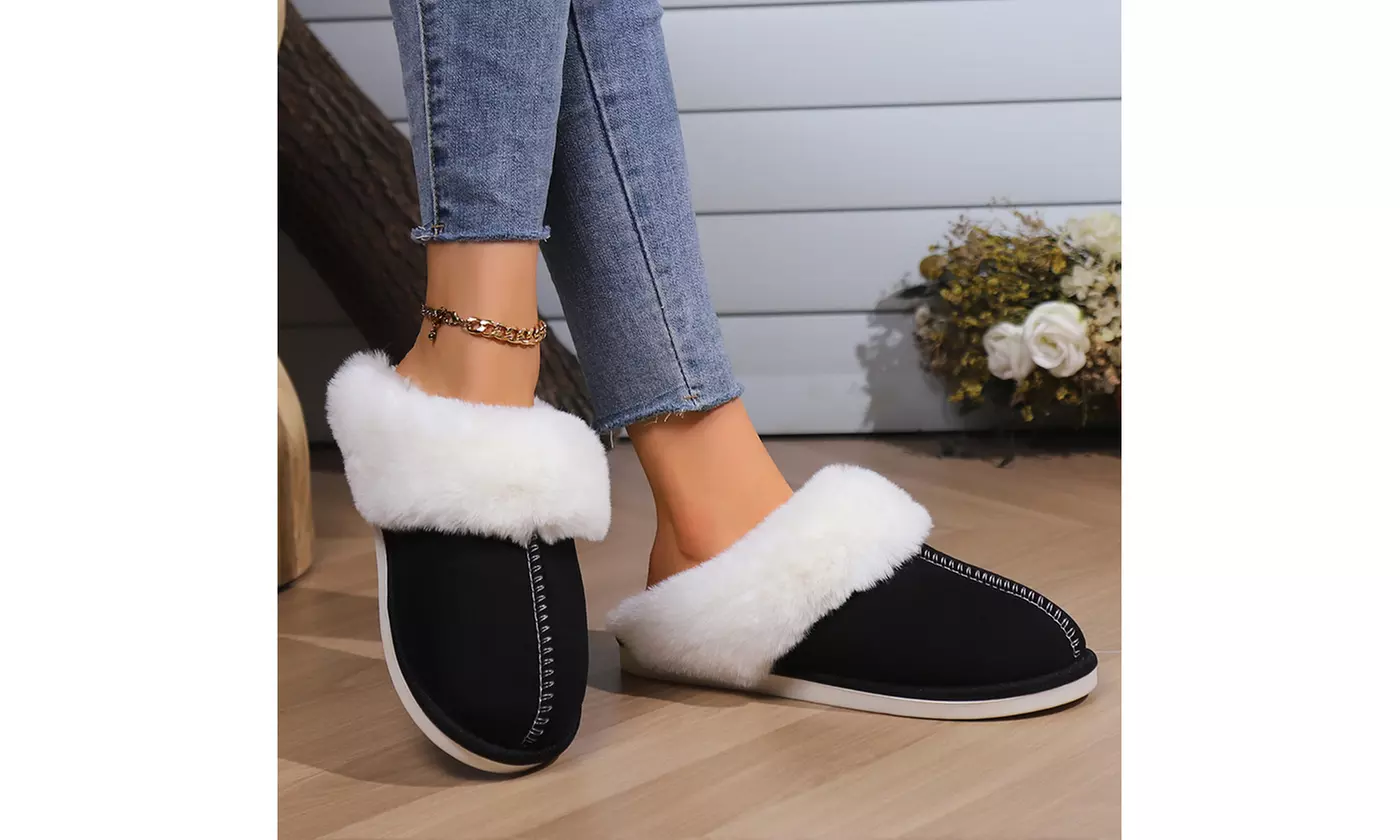 Womens Slipper with Memory Foam Fluffy Soft Warm Slip On House Slipper