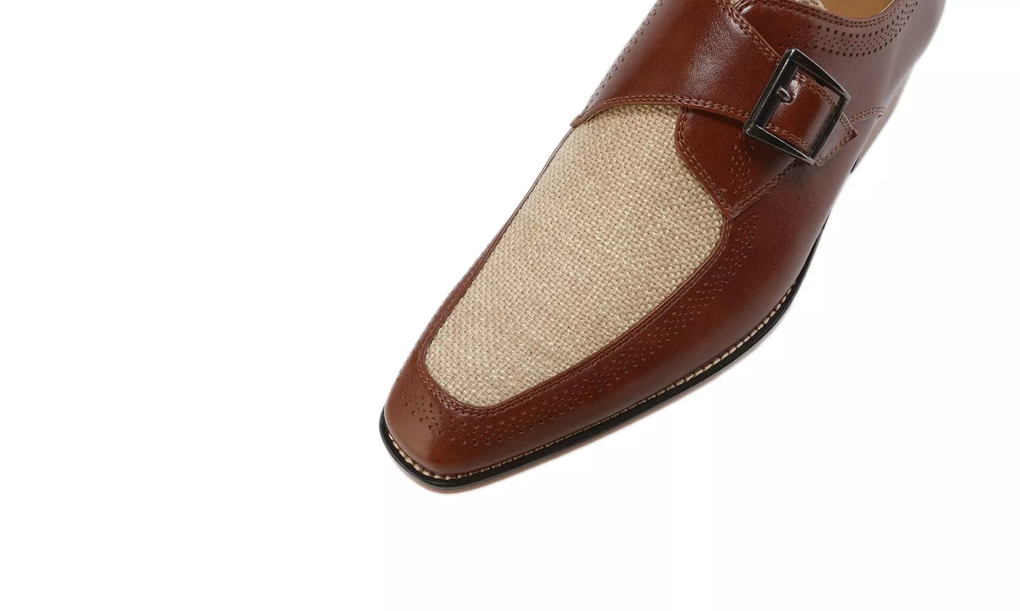 Gino Vitale Moc Toe Monk Strap Two-Tone Loafer