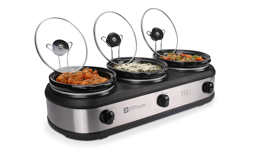 Up To 58 Off On TRU Triple Slow Cooker Crock Groupon Goods   C870x524 