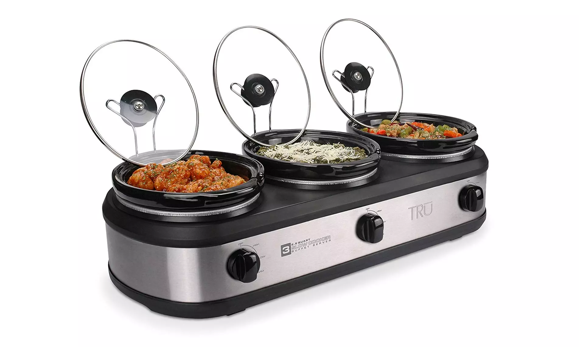 TRU Triple Slow Cooker Crock Pot Buffet Server Set - Primary Image
