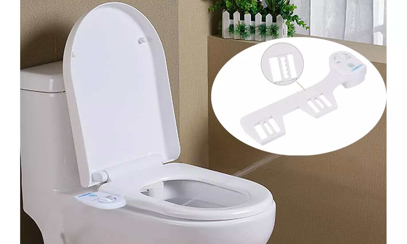 Easy Bidet Flash Water Toilet Seat Attachment No Electric Single Nozzle - Second Medium