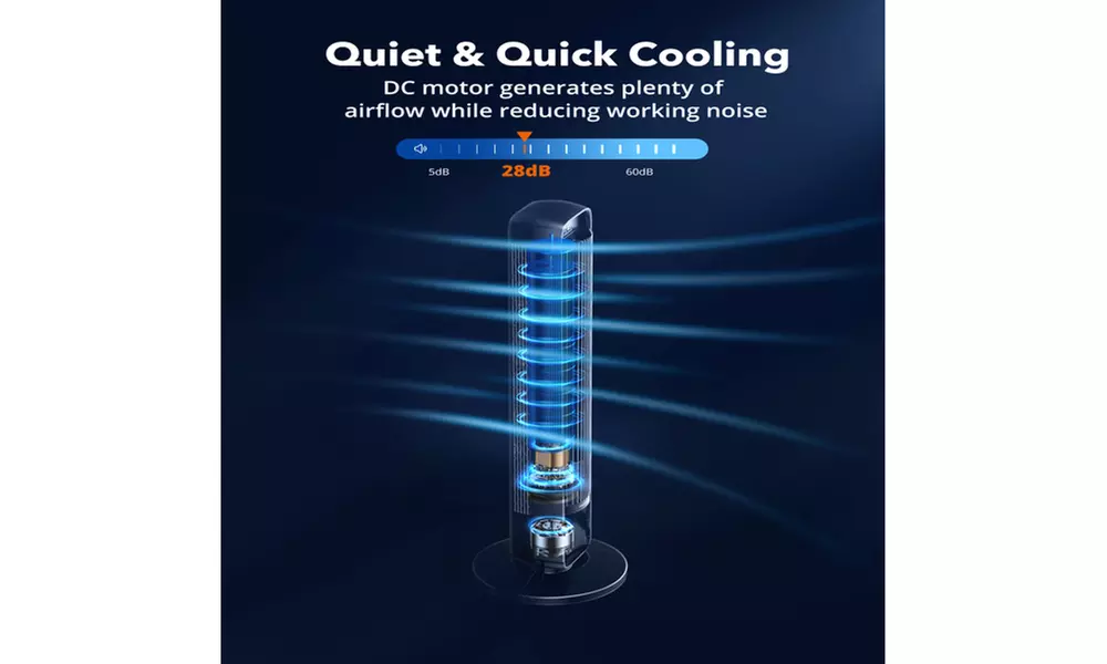Tower Fan, Quiet Cooling Bladeless Fan with Remote for Bedroom Living Room - Second Medium