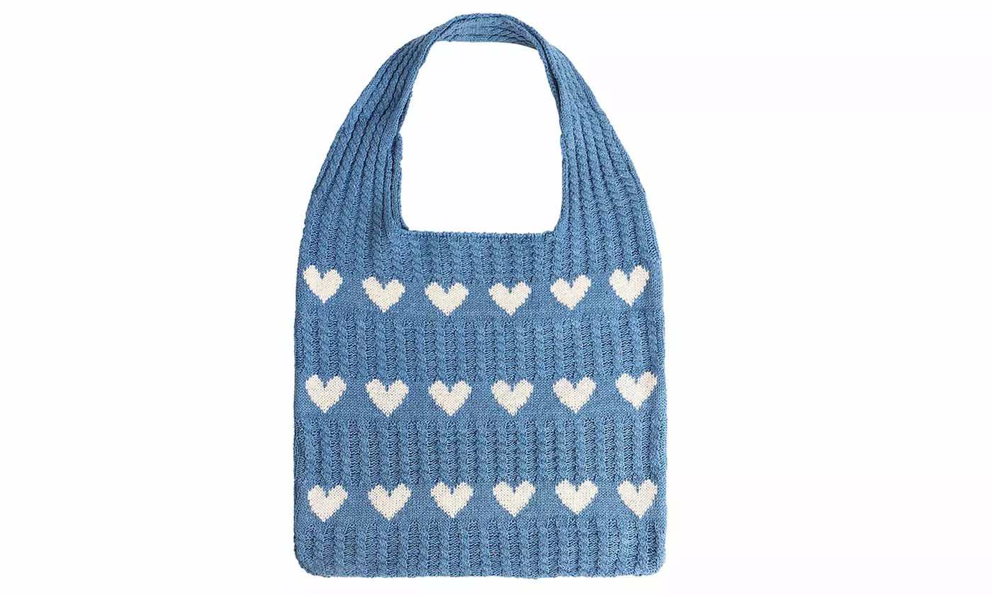 Women's Large Capacity Knitted Christmas Tote Bag