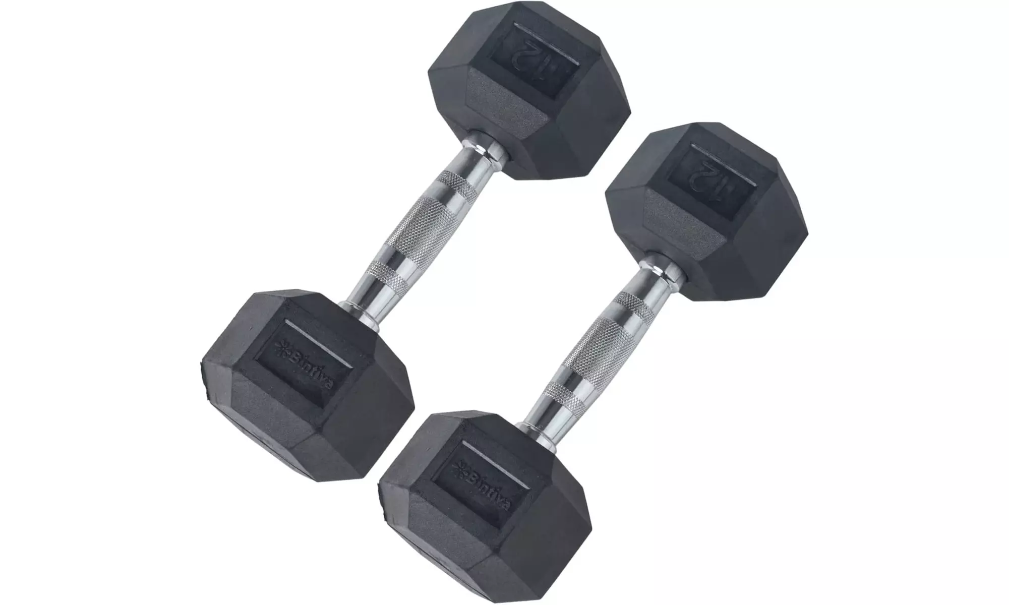 Bintiva - Rubber Coated Hexagon Dumbbells - Pairs - Primary Image
