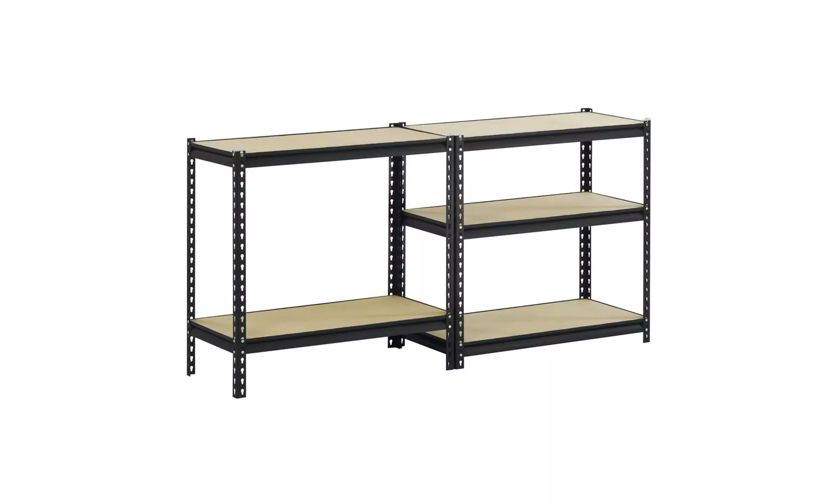 5 Tiers Metal Garage Racking Shelving Powder Coated Storage Rack Black - Second Medium