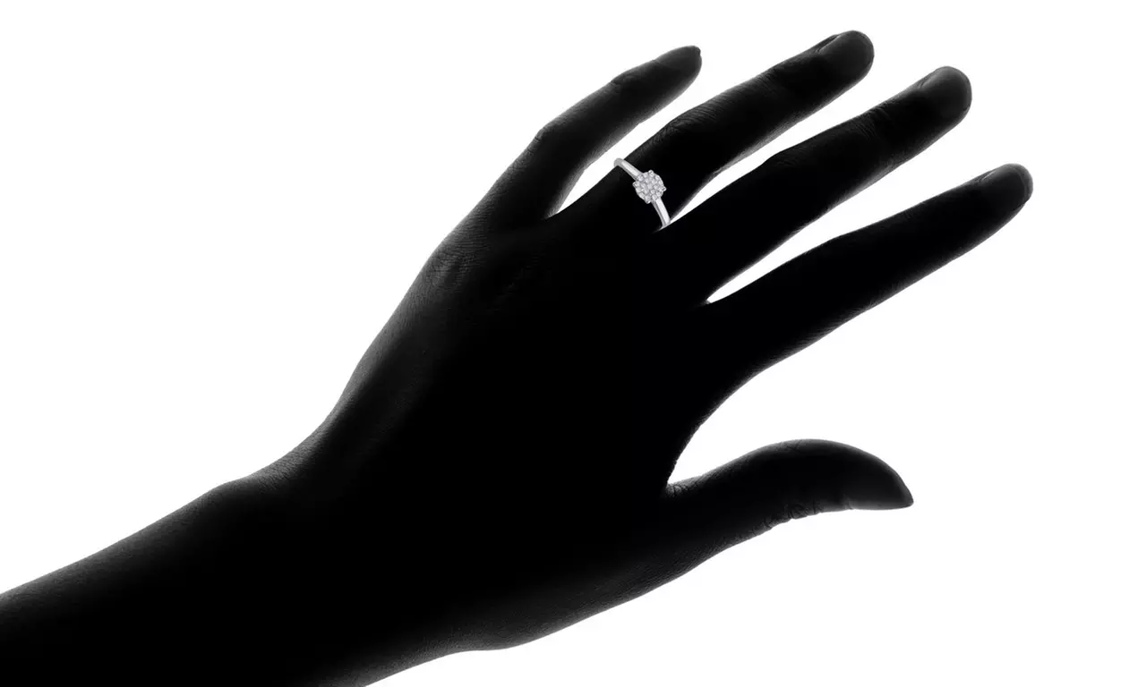 0.15 Carat Cluster Ring in Sterling Silver - Second Medium