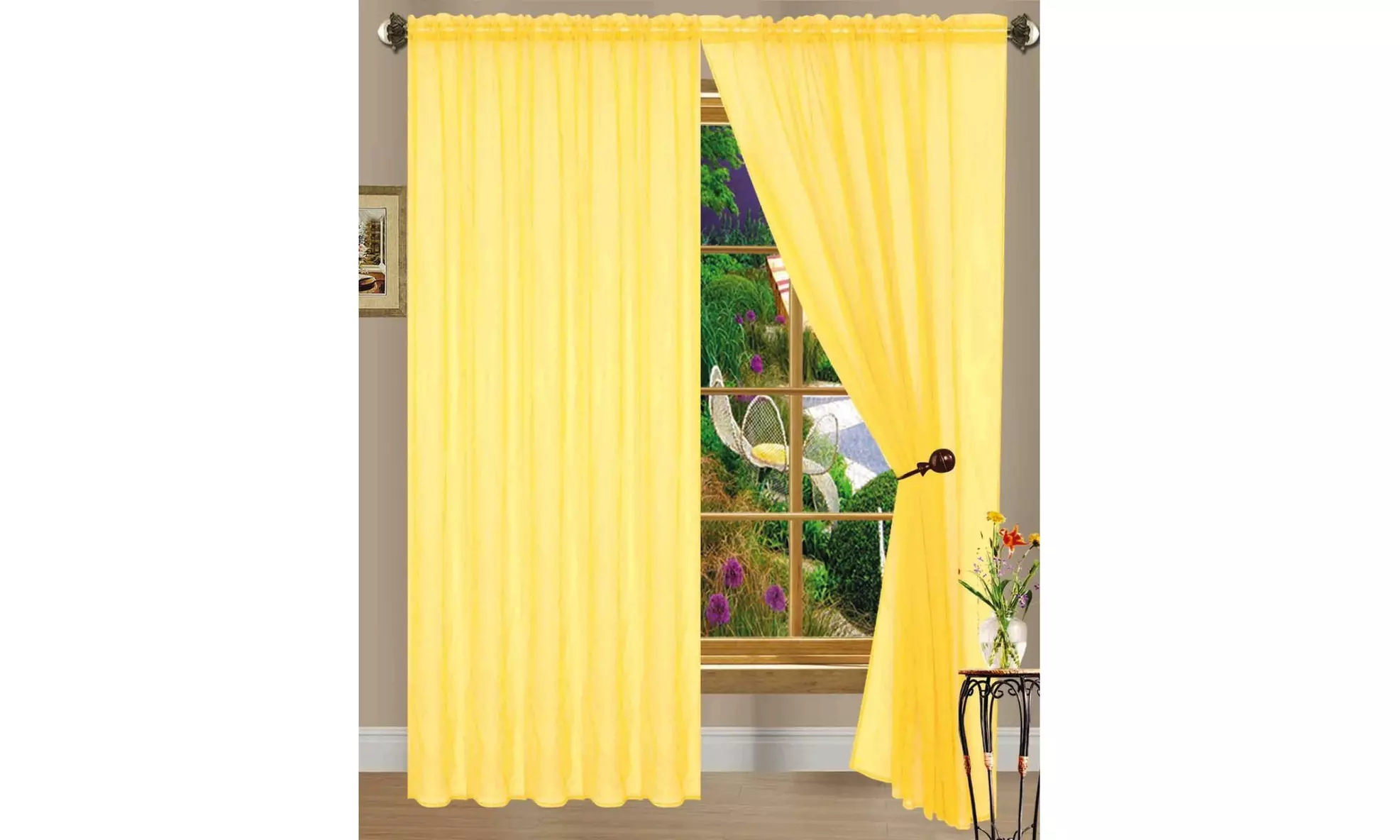 Dayton Collection: Sheer Rod Pocket Curtain Panels (2-Pack)
