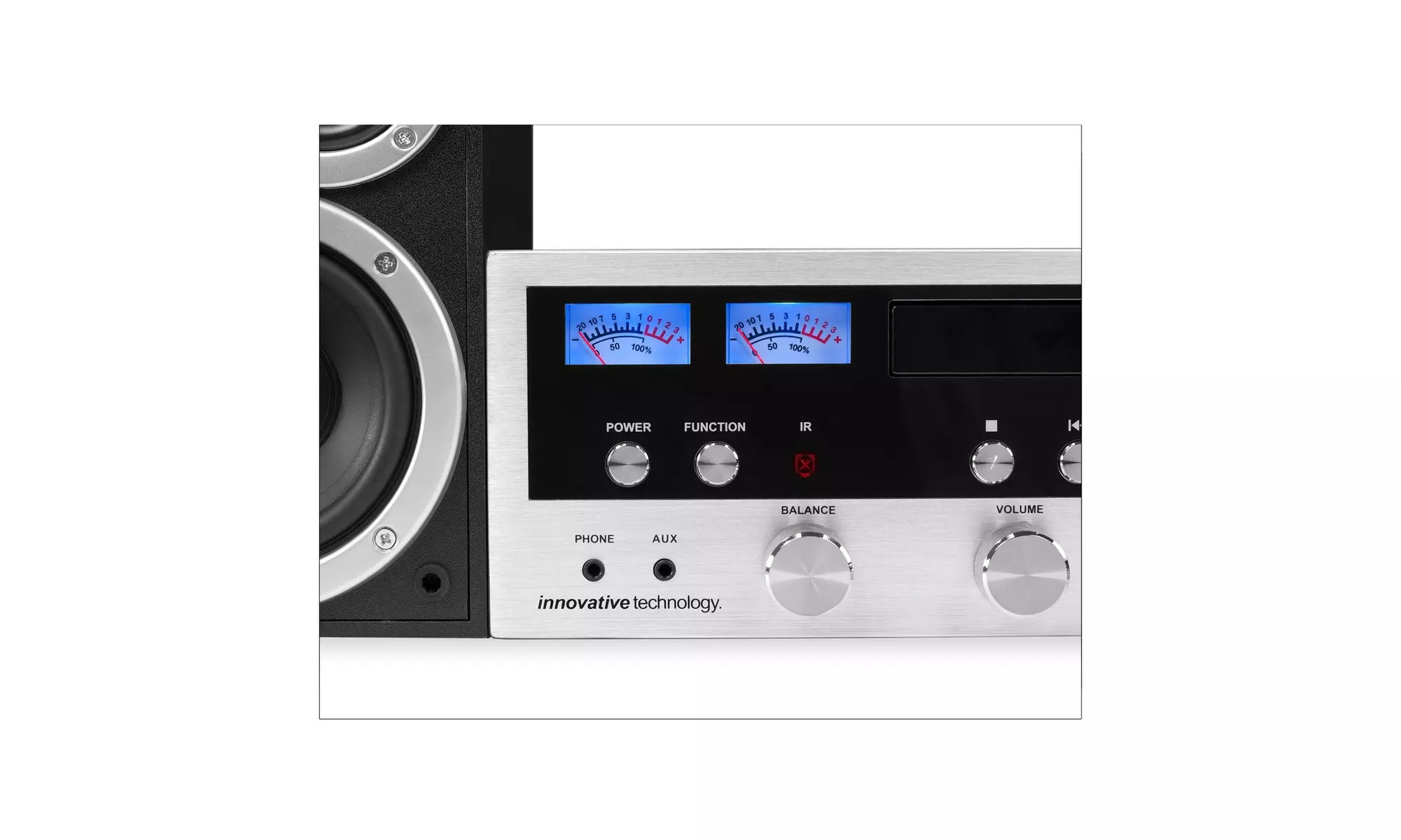 Innovative Technology Classic Retro Bluetooth Stereo System Black - Second Medium