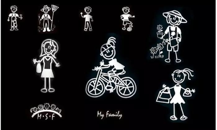 Family Car Decal Stickers Set (10-Piece) - Second Medium