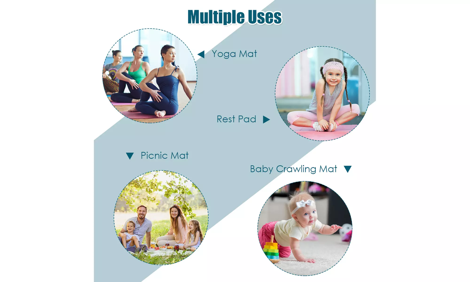 Large Yoga Mat 6' x 4' x 8 mm Thick Workout Mats for Home Gym Flooring