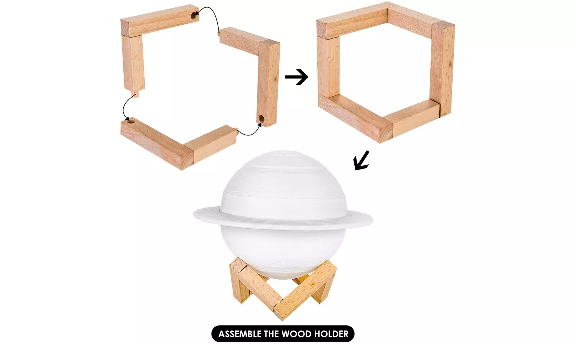 Moon, Galaxy, or Earth Color-Changing 3D Lamp w/ Touch Sensor & Remote Control