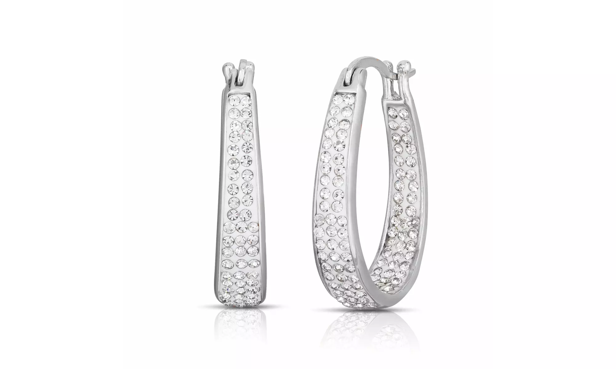 18k White Gold Plated 7 Pack Crystal Earring Set