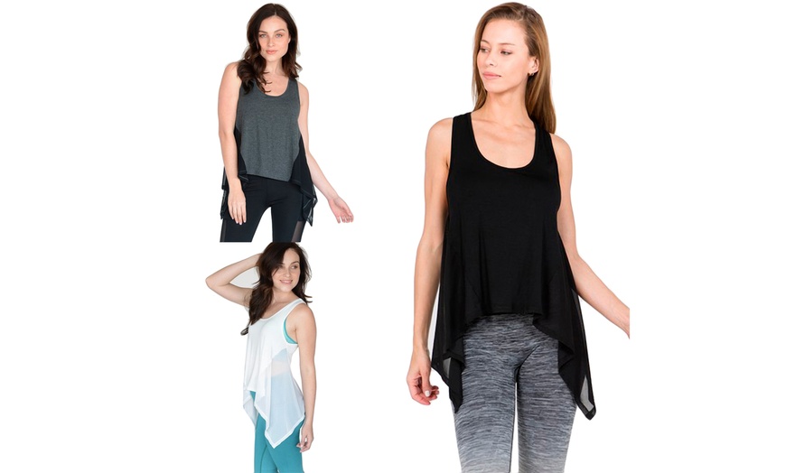 Image 1: Women's Asymmetric Hem Active Top