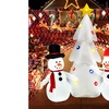 Costway 6FT Christmas Inflatable Double Snowmen Tree Built-in Rotating ...