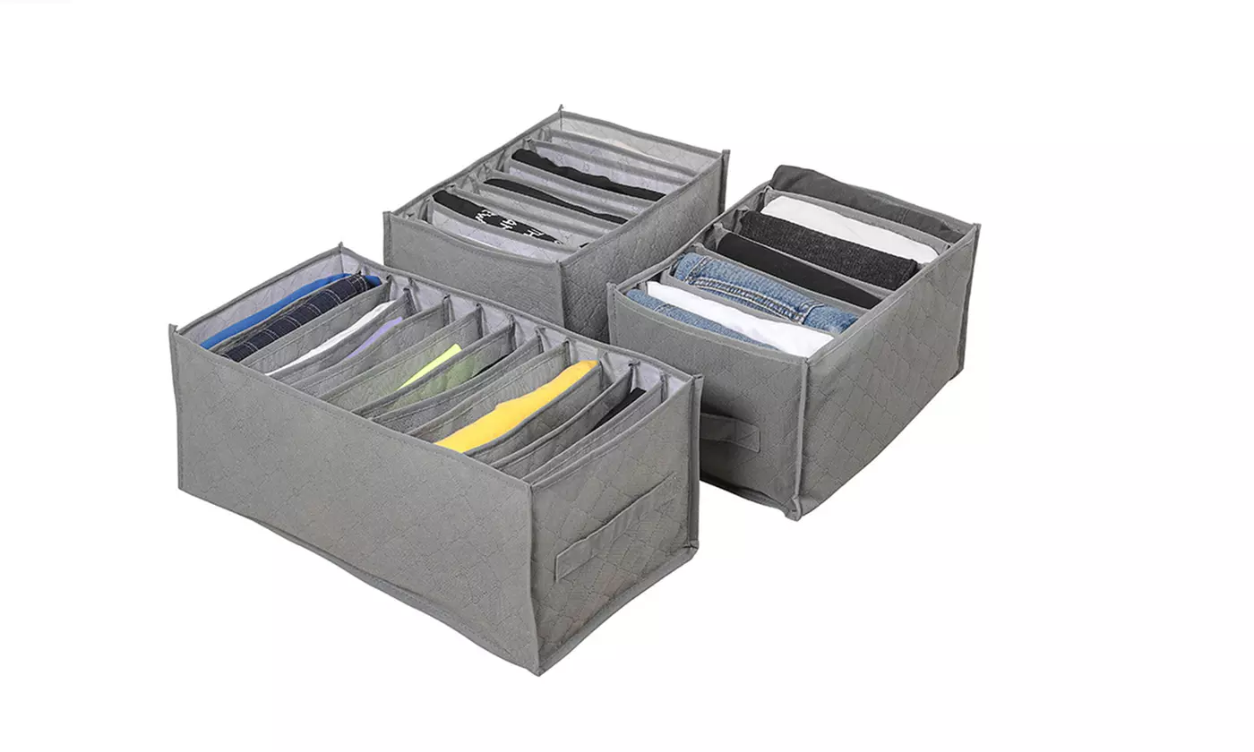 2PCS Foldable Wardrobe Closet Clothes Organizer Storage Basket(7or12 Grids) - Primary Image
