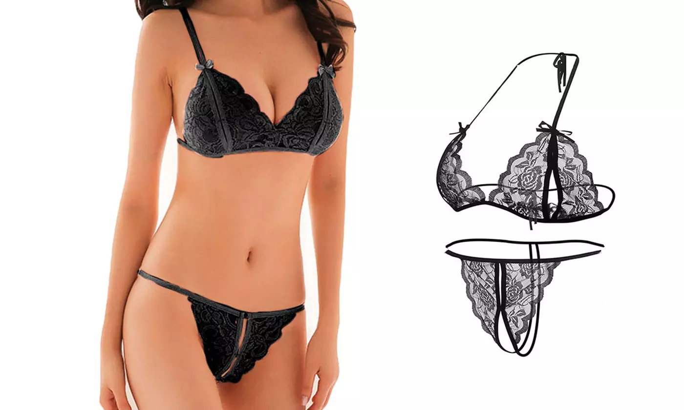 Sexy Lingerie Lace Transparent Open Bra Crotch Underwear Baby Doll - Primary Image