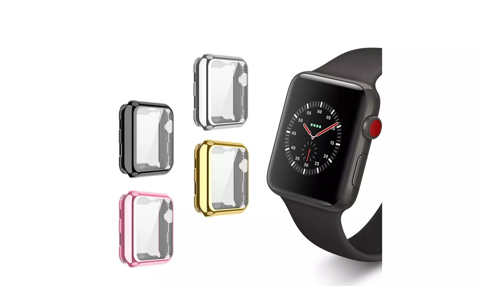 4 Pack Full Face Screen Protector Case Protective Bumper Cover for Apple Watch  - Primary Image