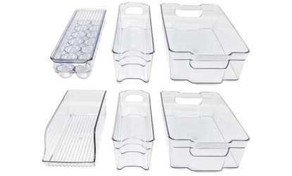 Sorbus Fridge and Freezer Organizer Bins Set (6-Piece)