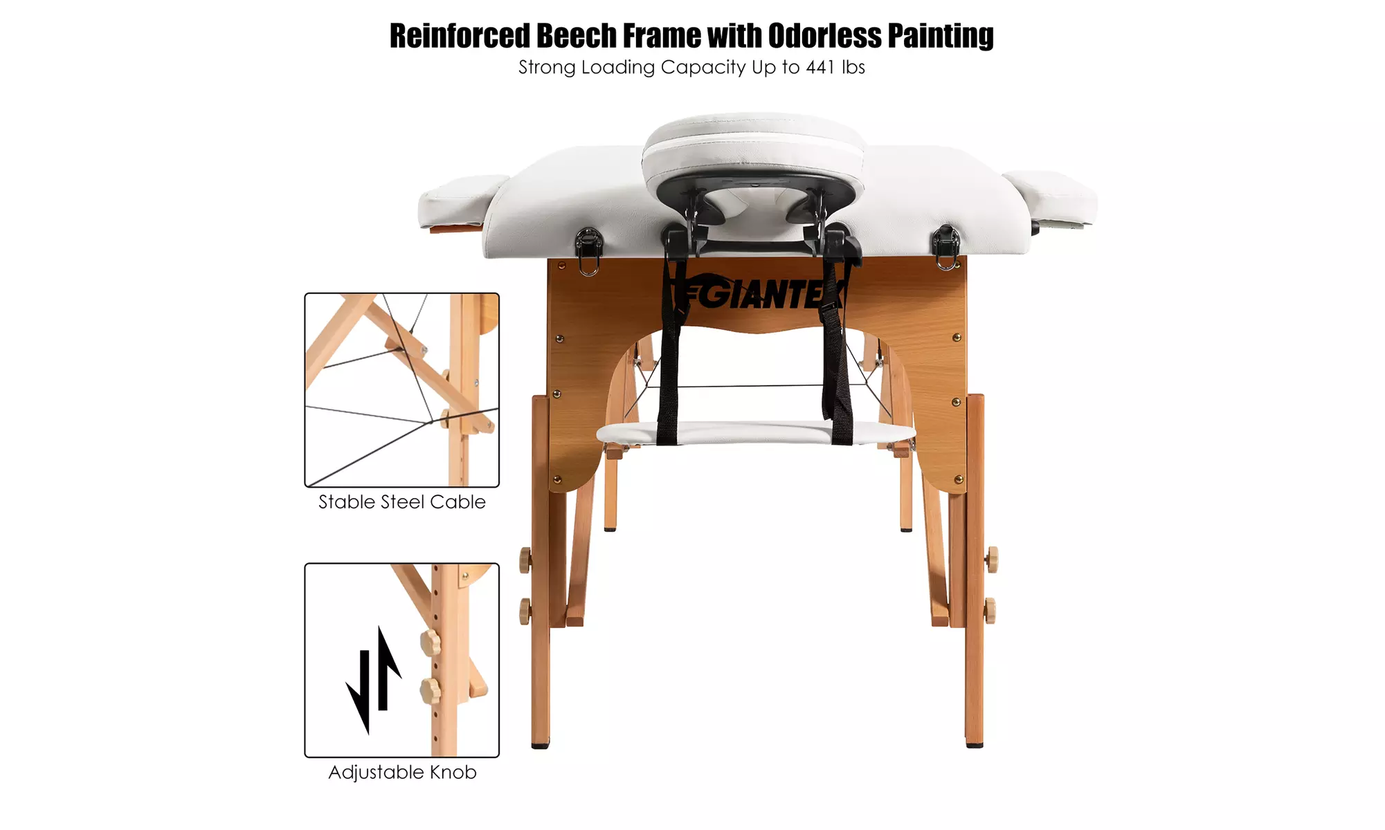 84" Portable Massage Table Adjustable Spa Bed with Carry Case