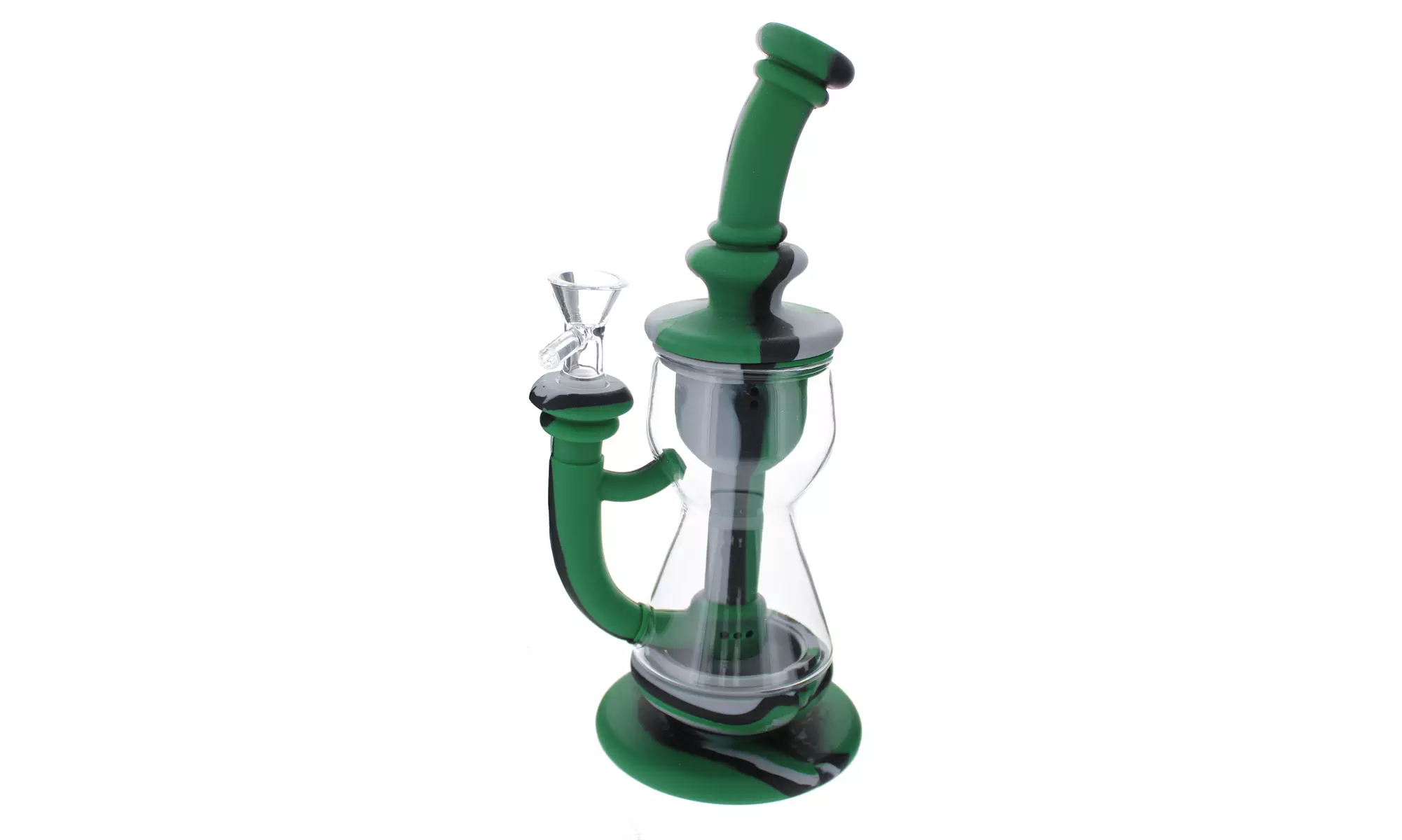 10" Silicone Incycler Dab Rig Water Pipe Hybrid Glass & Silicone  - Primary Image