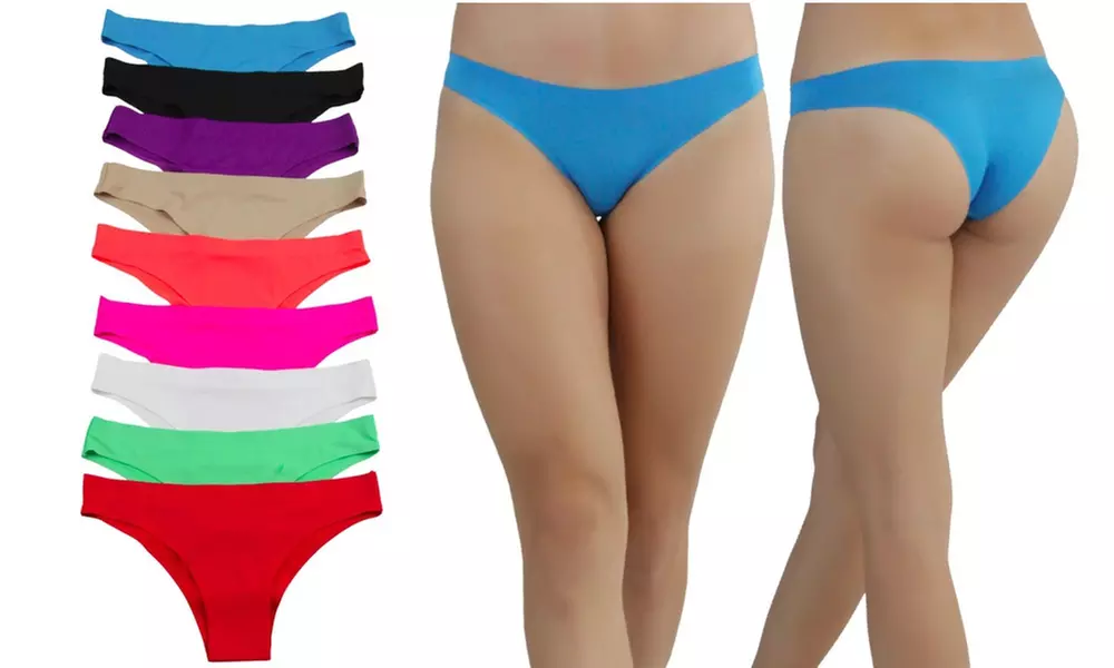 (12-Pairs) Women's Invisible No Show Lightweight Laser Cut Panties - Second Medium