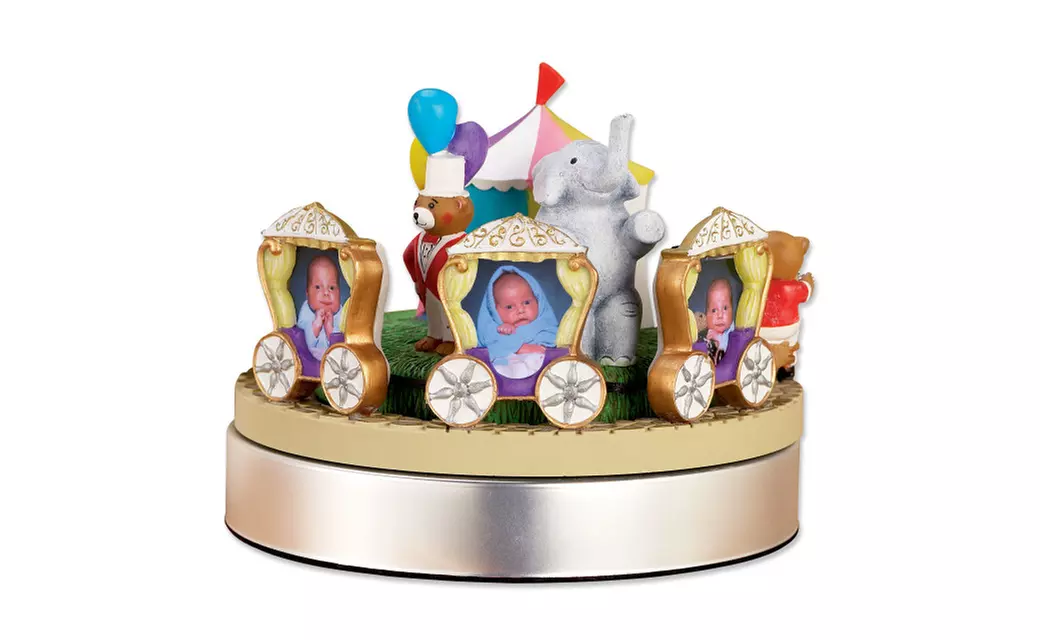 Wind Up Musical Circus Train Frame - Holds Three 2x3 Photos - Primary Image