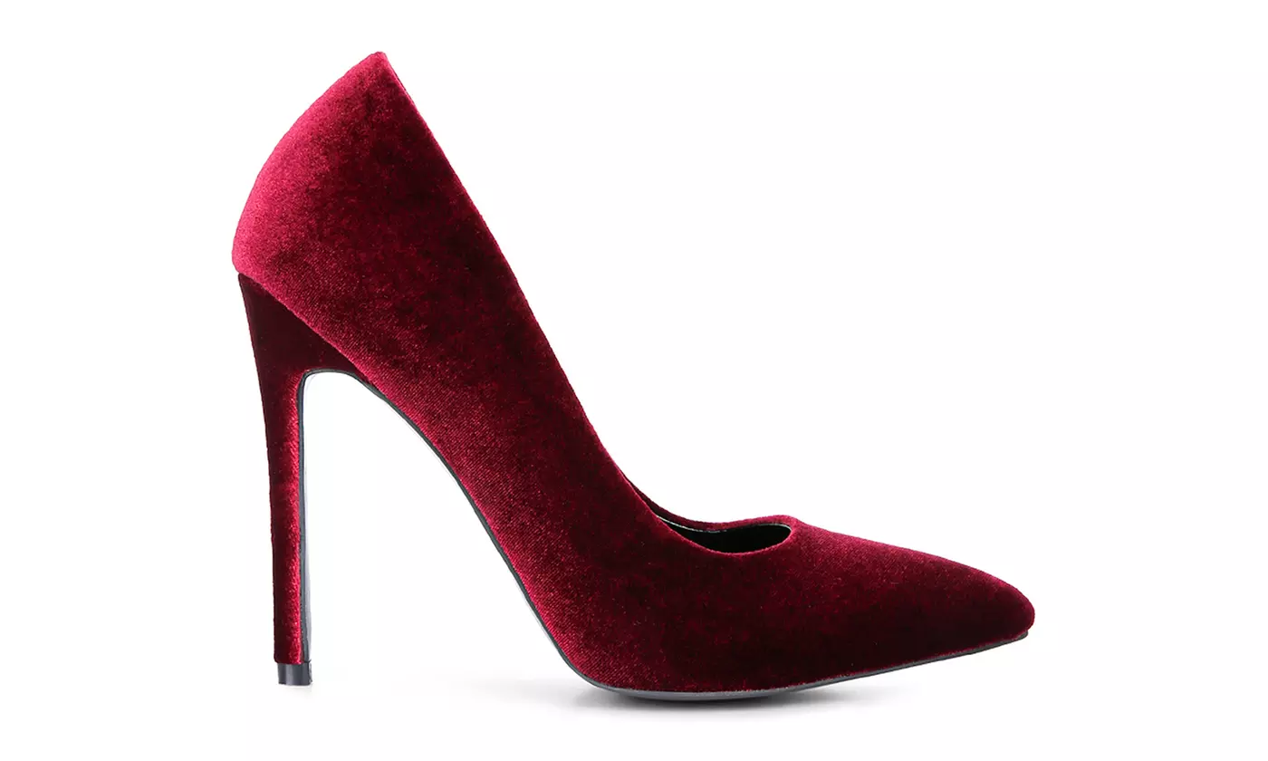 London Rag Janessa Velvet Stiletto Heel Pumps