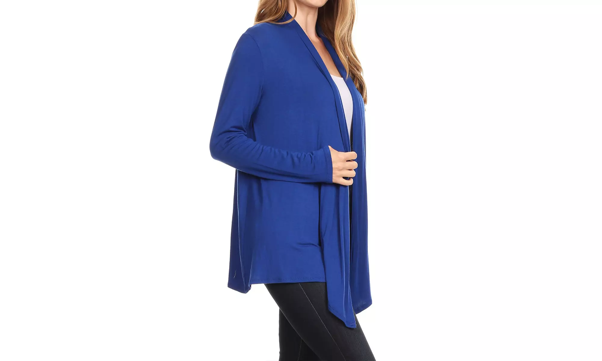 Solid Lightweight Soft Long Sleeves Open Front Cardigan
